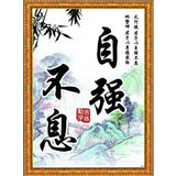 ZSTO 教室书房字画挂画客厅办公室励志装饰画纸画墙贴水滴石穿纸质壁 K2536自强不息（竖）42厘米*57厘米 浙江发货