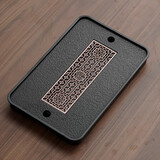 大梦造物轻奢乌金石茶盘家用储水排水式干泡茶台沥水茶托现代简约小型托盘 43.5*26.5*3福禄长久储排双用盘