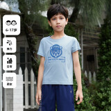 TOREAD kids探路者儿童T恤男女春夏超轻速干干爽透气半袖打底衫t恤短袖 天镜蓝QAJJBL83410 130