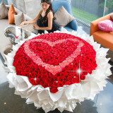 来一客情人节红玫瑰生日花束鲜花速递同城配送全国表白求婚礼物 365朵红粉双心款