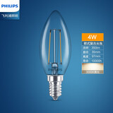 飞利浦（PHILIPS） led灯泡螺口客厅吊灯水晶灯灯泡尖泡拉尾泡家用装饰超亮节能光源 欧式复古4W 3000K暖光色E14