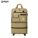 爱路易158航空托运包出国留学行李箱牛津布可折叠旅行箱飞机托运袋 卡其色-经济版 36英寸5轮-经济版二层扩展