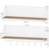 霓峰杯架置物架壁挂免打孔水杯收纳架挂墙茶杯架子厨房墙上悬挂放置 白色大号-【挂钩组合款】