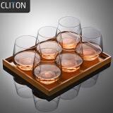 CLITON 水晶玻璃威士忌酒杯 烈酒杯洋酒杯水杯玻璃杯套装6只装CL-JB06