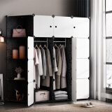 安尔雅简易衣柜收纳柜塑料储物双人双人衣橱非布非实木组装组合单人衣柜