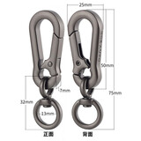 标车族 品牌定制 汽车金属钥匙扣 锌铜合金钥匙挂钩 男士钥匙链 水手钩 磨砂黑色 1个