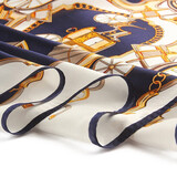 达芬奇密码真丝丝巾桑蚕丝女士围巾披肩礼盒母亲妈妈生日礼物 马车系列 藏青