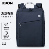 乐上（LEXON）双肩包男商务笔记本电脑包15.6英寸双隔层大容量书包防泼水深蓝色