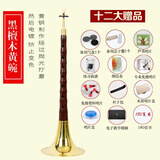 管艺 红木乌木唢呐乐器全套唢呐民族乐器成人初学演奏锁啦喇叭 黑檀D调黄碗【12种赠品】