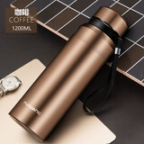 富光大容量商务保温杯男女便携水杯茶杯子户外不锈钢壶 1200ML咖啡色【316材质】
