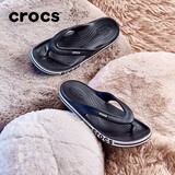 crocs卡骆驰贝雅卡骆班运动拖鞋男鞋女鞋居家夹脚平底人字拖鞋|205393 黑色/白色-066 40 (250mm)