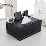 诺葵（Nuo Kui） 多功能纸巾盒抽纸盒茶几客厅遥控器收纳盒家用餐巾纸抽盒简约可爱 编织纹平四格