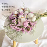 爱满（AIMAN） 玫瑰干花花束ins北欧简约风客厅家居装饰摆件勿忘我520节日礼物 粉色勿忘我+棉花款花束 干花包