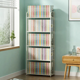 SOFS书架落地客厅置物架简易学生书本收纳架子卧室床头钢制铁艺小书柜 白色/5层