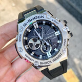 卡西欧（CASIO）手表钢铁坚毅之心太阳能智能蓝牙连接对时多功能运动防水日韩表 钢铁之心一代GST-B100-1A