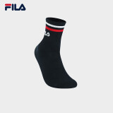 FILA 斐乐官方男袜中腰袜秋款简约运动袜休闲袜舒适中筒袜 传奇蓝-NV XS