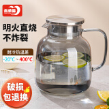 青苹果硼硅耐热玻璃冷水壶凉水壶玻璃扎啤壶烟灰色1.8L