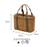 萦娪菜篮子手提藤编 野餐篮 买菜篮子仿藤编草编织篮购物买菜篓洗澡水 小号