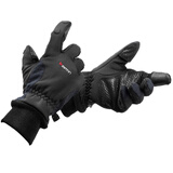 马田专业摄影手套单反微单相机触屏加厚保暖男女冬加绒防寒防风露指半指耐磨骑行运动户外开车防滑手套 四代中码