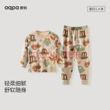 aqpa【195g新疆棉】婴儿内衣套装纯棉衣服秋冬男女宝宝儿童秋衣秋裤 碰碰车 80