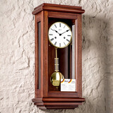 汉时（Hense）实木机械摆钟客厅欧式复古挂钟时钟德国赫姆勒机芯挂表HP0122 乌金木+德国赫姆勒14天