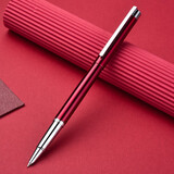 英雄（HERO） 英雄钢笔1063学生专用书写墨水笔金属商务办公硬笔暗尖初学者练字送礼套装 免费刻字 复古红（单笔礼盒） 暗尖特细/0.38mm