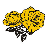 驱派 车贴装饰刮痕车身贴花装饰贴防水车用图案潮流划痕遮挡汽车贴纸 黄色玫瑰花单个