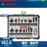 博世（BOSCH） 木工铣刀套装修边机刀头专业雕刻机锣刀套装修边刀1/4柄 木工铣刀15件套装