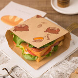 杰凯诺（Jekero）烘焙卡通三明治包装纸烘焙纸饭团包装卡通淋膜纸（吃货熊）100张