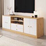 立太（LEADTEK） 电视柜北欧卧室现代简约高款小户型客厅背景桌电视机组合墙柜子 【四门两抽】140cm北欧枫木色