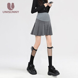 孕尚孕妇装半身裙2026春秋季托腹短裙托腹时尚孕妈百褶裙裤孕妇裙子 灰色 XL