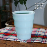 瓯江 瓯江（OUJIANG） 龙泉青瓷茶具创意清新女士无把琉璃水杯子 无把琉璃水杯粉青