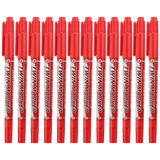 晨光文具美新小双头油性记号笔小头细头马克笔勾线笔儿童绘画学生用黑美术生专用描边彩色速干防水笔不掉色 红色 12支/盒（XPMV7403）