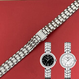 适用于天梭1853弗拉明戈系列T094原厂表带女 T094210A 原装钢带表链12MM 银色 12mm