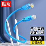 胜为（shengwei） 六类千兆网线 cat6类网络成品跳线 无氧铜线芯 高速电脑笔记本连接线 蓝色15米 LC-6150C