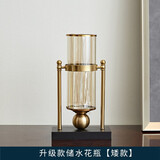 初见欧式花瓶插花仿真花水培工艺品餐桌摆件客厅玻璃摆设家居软装饰品 储水玻璃花瓶【小号单个】
