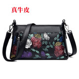北狐中老年人妈妈女包手提包斜挎真皮小包包中年女士包包买菜包手拎包 五朵玫瑰花