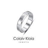 Colaivkloia情侣戒指男女对戒白金色素戒饰品首饰520情人节生日礼物送男女友 Tk322白金色素戒单个（送 皮绳 美码8号