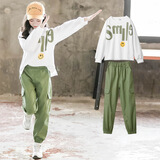 叠曼童装女童套装春秋款2021新款中大童儿童套装时尚洋气小女孩长袖卫衣休闲长裤两件套3-12岁 笑脸春秋长袖套装 150码(建议身高145左右)