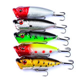 途趣路亚5只装浮水波扒路亚饵7cm12g 水面系波爬假饵带排水槽鲈鱼翘嘴黑鱼 一套5只装