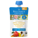 贝拉米（Bellamy）婴幼儿辅食 苹果香蕉芒果亚麻籽果泥 原装进口 4个月以上 120g