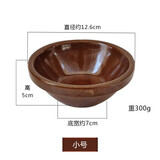 老式传统土陶蒸扣肉菜碗甩酒碗粗陶餐具农家饭碗半釉怀旧碗土蒸钵 小号 盛水可装300g左右