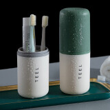 加加林（JAJALIN）旅行洗漱杯可拆2个刷牙杯牙缸创意简约牙具盒旅游胶囊洗漱杯 胶囊杯绿色
