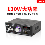 LDZS 迷你小型功放机音箱功率放大 插卡U盘收音直流12伏220V蓝牙功放