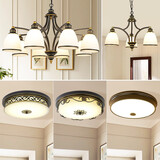 格蕴美式吊灯客厅灯现代简约大气卧室餐厅灯北欧铁艺欧式家用灯饰灯具 套餐5(五件套 3室2厅)