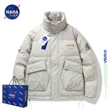 NASA LIKE官方潮牌羽绒服男冬季新款工装短款防寒保暖羽绒衣厚外套上衣冬装 卡其色 XL （建议131-155斤）