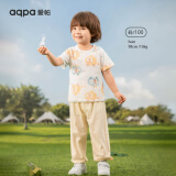 aqpa婴儿内衣套装夏季纯棉睡衣男女宝宝衣服薄款分体短袖 水果汽车 80cm