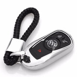 迪加伦别克君越钥匙套君威凯越GL8昂科威 昂科旗微蓝威朗汽车钥匙壳包扣 电光银(钥匙壳+别克编织钥匙扣绳) 新GL8胖头鱼 新君越 阅朗 昂科威V5专用钥匙壳