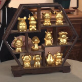 铜师傅蛇摆件十二生肖蛇生日礼物置物架金韵天成铜生肖伴手礼创意礼物 生肖置物架