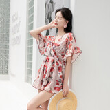 柯帛泳衣女分体新款保守裙裤遮肚显瘦比基尼三件套装女王范仙女风 红色 3XL